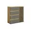 Modern Chest of Drawers with Four Drawers | 1 Door | Oak Artisan & Graphite Grey | 80 x 80 x 34 cm | Space-Saving Storage