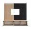 TV cabinet including wall panel | color: Cremona oak / black marble | ribbed front | push-to-open function | 148 x 35 x 160 cm | for living room