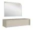 Hanging dressing table | 1 drawer | push-to-open system | mirror with LED lighting | wall-mounted | beige cashmere | Himara 02
