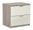 Bedside Table Sabadell 22 | Oak / Beige High Gloss | 2 Drawers | 47 x 45 x 38 cm