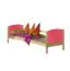 Children bed / Kid bed Milo 30, Colour: Nature / Pink heart, partial solid wood - Lying surface: 80 x 190 cm (W x L)