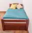 Children's bed / Youth bed "Easy Premium Line" K1/2n incl. 2 drawer and cover plates, solid beech wood, cherry-coloured - 90 x 200 cm