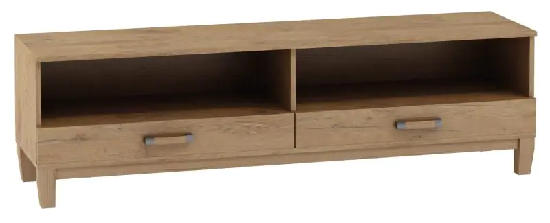 Alotau 08 TV base cabinet, colour: oak - Measurements: 46 x 160 x 40 cm (H x W x D)