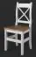 Chair, solid pine wood, white / brown Lagopus 11 - Measurements: 97 x 46 x 47 cm (H x W x D)