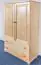 2 Drawer, 2 Door Storage Cabinet Junco 156, solid pine wood, clearly varnished - H140 x W90 x D42 cm