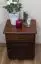 1 Drawer Bedside table 001, solid pine wood, nut finish - H54 x W43 x D33 cm 