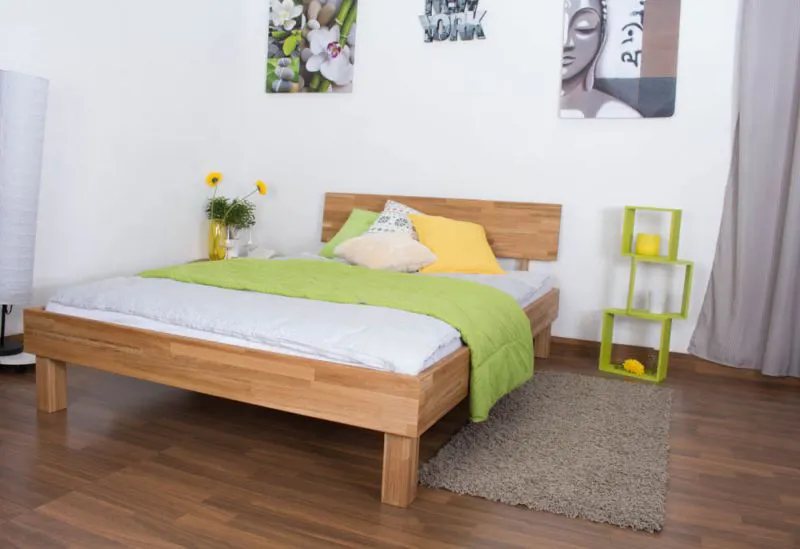 Solid Wood Youth Bed | Oiled Oak | Wooden Nature 02 | 120 x 200 cm | Premium Craftsmanship