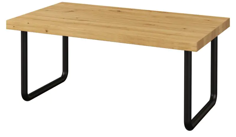 Coffee table Ogulin 28, Colour: Oak / Black - Measurements: 120 x 70 x 50 cm (W x D x H)