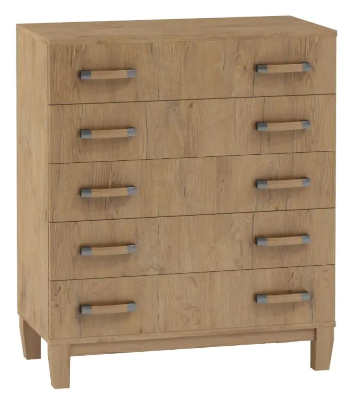 Alotau 06 chest of drawers, colour: oak - Measurements: 93 x 80 x 40 cm (H x W x D)