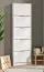 Shoe Cabinet Veliko 08 | White Finish | 5 Hinged Doors | Grey Handles | 191.5 x 58 x 18 cm | 5 Compartments