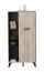 Tall Chest of Drawers with Six Compartments | Vracar 04 | Oak Grey & Black | 1 Door | 130.5 x 68 x 33 cm