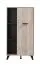 Tall Chest of Drawers with Six Compartments | Vracar 04 | Oak Grey & Black | 1 Door | 130.5 x 68 x 33 cm