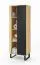 Bookcase | Color: Oak Artisan / Black | Push-to-open function | 1 door | Dimensions: 60 x 40 x 174 cm | 8 compartments | Door hinges can be changed | Legs: Metal