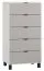 Chest of Drawers Pantanoso 05 | White / Grey | 122 x 63 x 47 cm | Modern Design | 5 Drawers