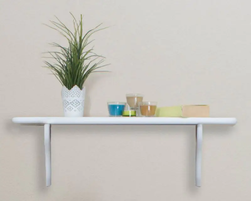 Wall shelf solid, natural pine wood 006 - Dimensions 24 x 80 x 20 cm (H x B x T)