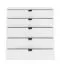 Modern White Chest of Drawers Pecini 01 | 5 Spacious Drawers | Black Handles & Legs | 95 x 90 x 40 cm | Living Room Storage
