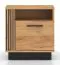 Stylish Bedside Cabinet with Door Dagali 09 | Oak/Black | 55 x 50 x 35 cm | Soft-Close | ABS Edges | Two Compartments