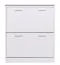 Shoe Tipper with 2 Compartments | White | 87 x 75 x 24 cm | Fits Approx. 20 Pairs | Space-Saving Shoe Cabinet
