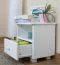 Nightstand Solid Pine | White Lacquered | 1 Drawer & Open Compartment | 43 x 43 x 33 cm | Model 004