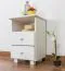 Nightstand Solid Pine | White Lacquered | Modern Design | 60 x 43 x 33 cm | 005