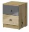 Sirte 09 Desk Cabinet | Oak / White / Grey High Gloss | 2 Drawers | 50 x 40 x 40 cm