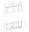 Fricourt 12 Wall Cabinet Mint Green | 37 x 120 x 25 cm | 3 Compartments | ABS Edges | Robust & Easy Assembly