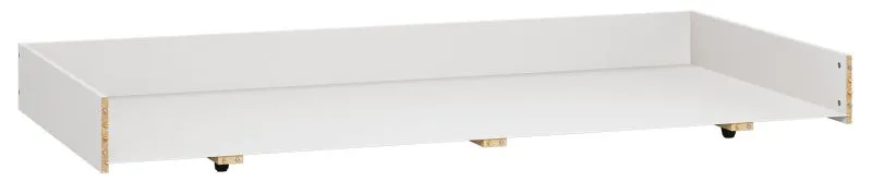 Drawer for Single Bed | White | 21 x 197 x 86 cm | Smooth Storage on 4 Castors