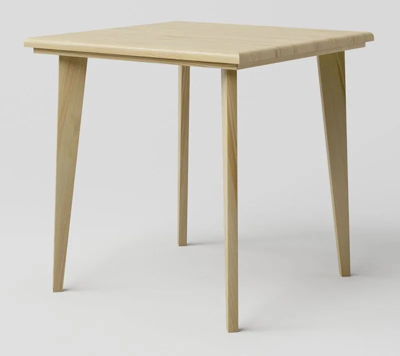 Dining Table Solid Pine Wood Natural | Aurornis 70 | 80 x 80 cm | Modern Square Design