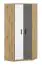 Children's room - Hinged door cabinet / Corner Wardrobe Sallingsund 13, Colour: Oak / White / Anthracite - Measurements: 191 x 82 x 82 cm (H x W x D), with 2 doors and 5 compartments