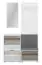 Wardrobe Thyholm 01, 4-part, Colour: White / Oak - Measurements: 197 x 116 x 34 cm (h x w x d)
