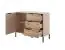 Narrow chest of drawers Fouchana 04, color: Beige / Oak Viking - Dimensions: 81 x 103 x 39.5 cm (H x W x D), with three drawers