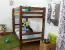 Bunk bed A16, solid pine wood, nut finish, convertible, incl. slats - 90 x 200 cm