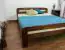 Double bed A6, solid pine wood, nut finish, incl. slatted frame - 160 x 200 cm 