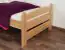 Children's bed / Teen bed solid, natural beech wood 118, including slatted frame - Measurements 80 x 200 cm