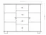 Dresser solid pine wood, White Junco 164 - Measurements: 100 x 121 x 41 cm (H x W x D)