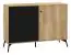 Chest of drawers Lincolnia 05, Colour: Oak / Black - Measurements: 85 x 120 x 40 cm (H x W x D), with 1 door, 3 drawers and 2 compartments.
