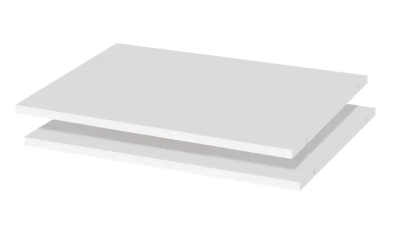Shelf for cabinet, set of 2; Colour: White - Measurements: 88 x 50 cm (W x D)