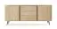 Chest of drawers | 2 sliding doors | color: Cremona oak | 3 drawers | push-to-open function | 196 x 40 x 82 cm | rounded sides | 4 compartments | ABS edges