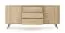 Chest of drawers | 2 sliding doors | color: Cremona oak | 3 drawers | push-to-open function | 196 x 40 x 82 cm | rounded sides | 4 compartments | ABS edges