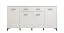 Wide Sideboard with Four Doors Sabas 14 | White Finish | Black Handles & Legs | 2 Drawers | 8 Compartments | 90 x 182.5 x 40 cm