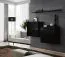 Two Wall Units with Wall Shelf Balestrand 322 | Black | 110 x 130 x 30 cm | Push-to-Open