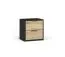 Set of 2 Galatsi 02 Bedside Cabinets | 2 Drawers | Black & Artisan Oak | 45.5 x 44 x 35 cm | ABS Edge