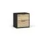 Set of 2 Galatsi 02 Bedside Cabinets | 2 Drawers | Black & Artisan Oak | 45.5 x 44 x 35 cm | ABS Edge