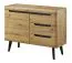 Elegant Chest of Drawers Polmadie 07 | Oak Artisan & Black | 83 x 107 x 40 cm | 2 Compartments, 3 Drawers