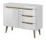 Chest of drawers with three drawers Cathcart 06, Colour: Oak Riviera / White - Measurements: 83 x 107 x 40 cm (H x W x D)