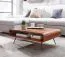 Sheesham Solid Wood Living Room Table | Modern Design | 90 x 55 x 30 cm | Black Metal Legs