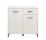 Modern White Chest of Drawers Sabas 05 | 1 Drawer, 2 Doors | Black Handles & Legs | 90 x 93 x 40 cm