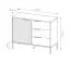 Narrow Chest of Drawers Fouchana 04 | Beige & Oak Viking | 81 x 103 x 39.5 cm | 3 Drawers