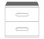 Bedside Cabinet Smolikas 137 | White & Gray | 2 Drawers | 50 x 55 x 40 cm | Purple Wooden Handles | Simple Nightstand