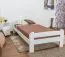 Children's bed / Youth bed A11, solid pine wood, white, incl. slatted frame - 90 x 200 cm